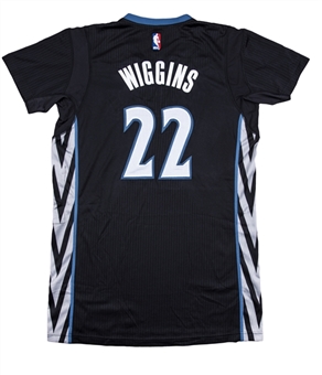 2014-15 Andrew Wiggins Worn Minnesota Timberwolves Short Sleeve Jersey Worn During NBA All Star Weekend Sprite Dunk Contest to Assist Zach LaVine (NBA/MeiGray)